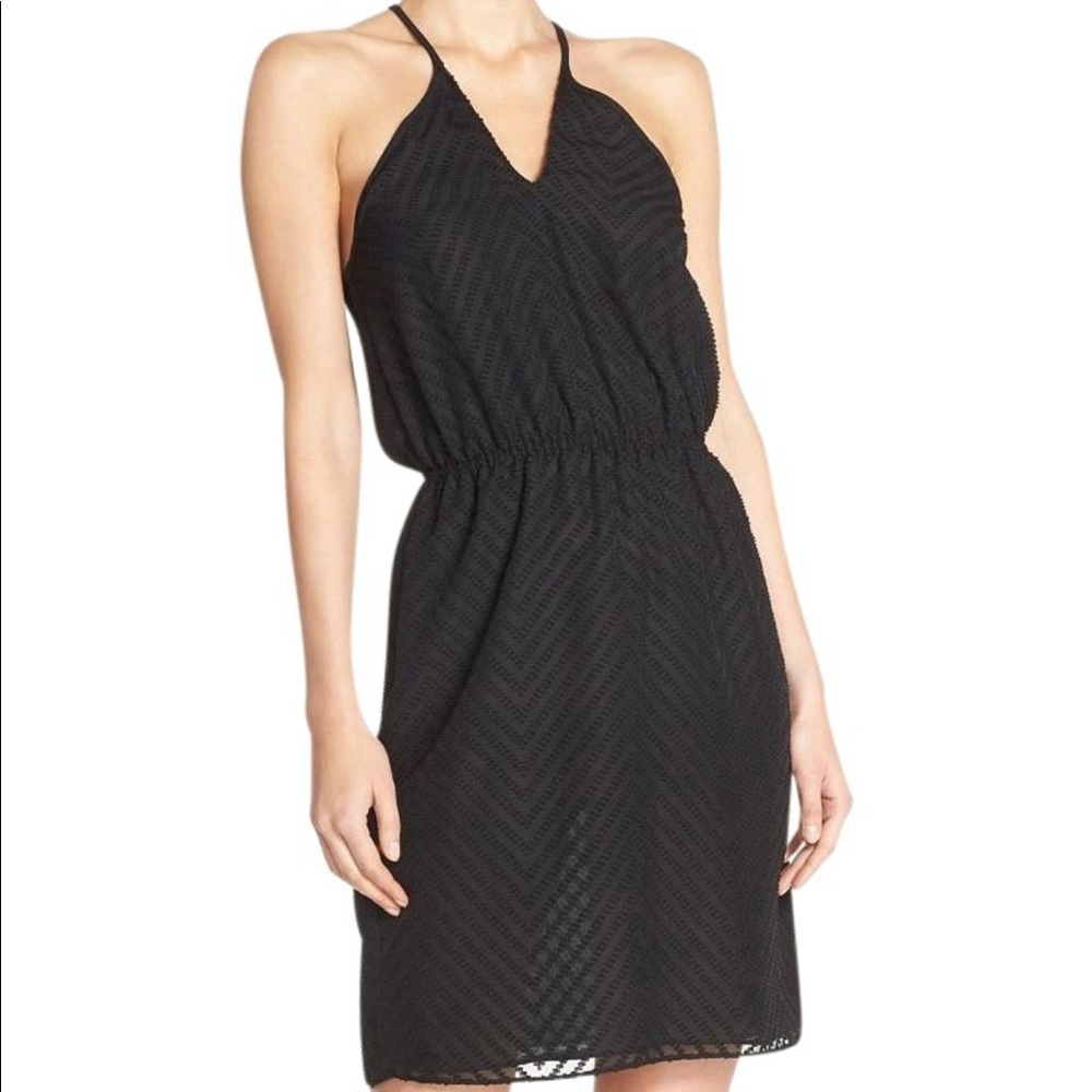 Ali + Jay Chevron Cross Neck Mini Dress